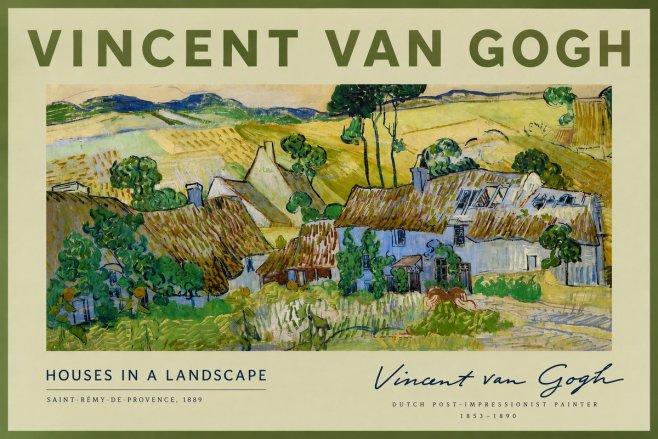 Van Gogh Houses in a Landscape No2 - Plakat
