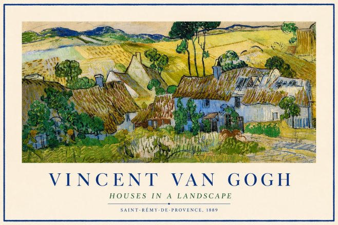 Van Gogh Houses in a Landscape No3 - Plakat