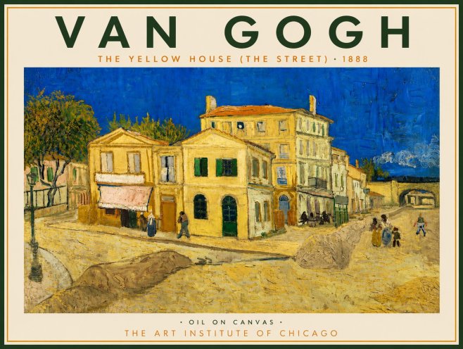 Van Gogh The Yellow House (the Street) No4 - Plakat