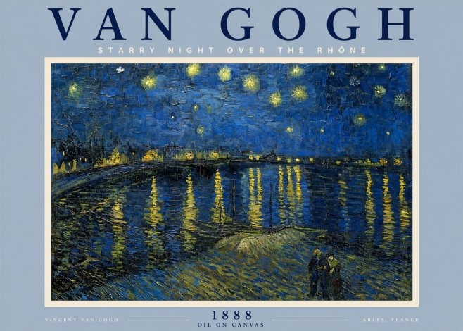 Van Gogh Starry Night over the Rhône No5 - Plakat