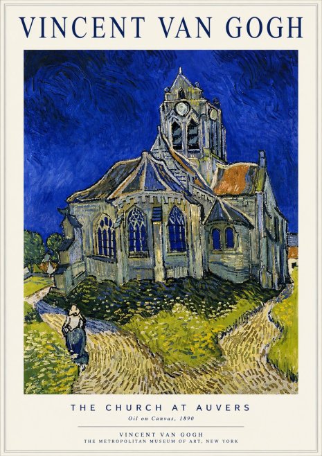 Van Gogh The Church at Auvers I No4 - Plakat
