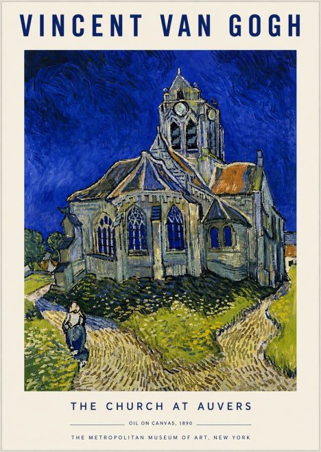 Van Gogh The Church at Auvers I No5 - Plakat