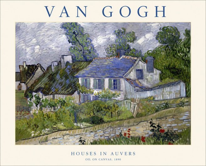 Van Gogh Houses in Auvers No1 - Plakat