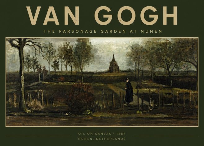 Van Gogh The Parsonage Garden at Nunen No2 - Plakat