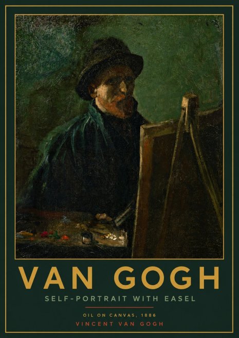 Van Gogh Self-portrait with Easel No2 - Plakat