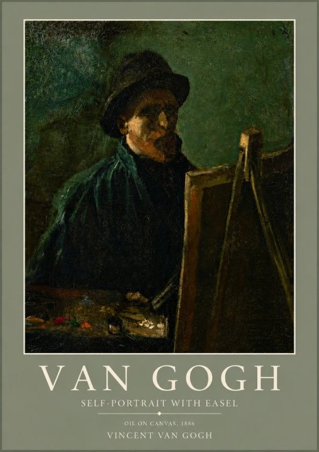 Van Gogh Self-portrait with Easel No5 - Plakat