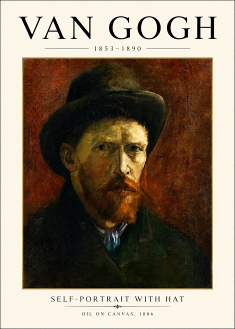 Van Gogh Self-portrait with Hat No4 - Plakat