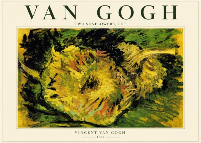 Van Gogh Two Sunflowers, Cut No5 - Plakat