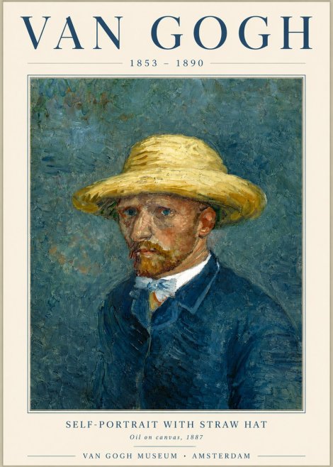 Van Gogh Self-portrait with Straw Hat No6 - Plakat