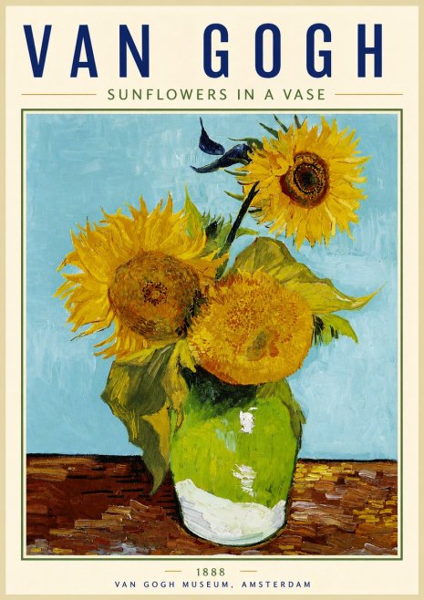 Van Gogh Sunflowers in a Vase No6 - Plakat