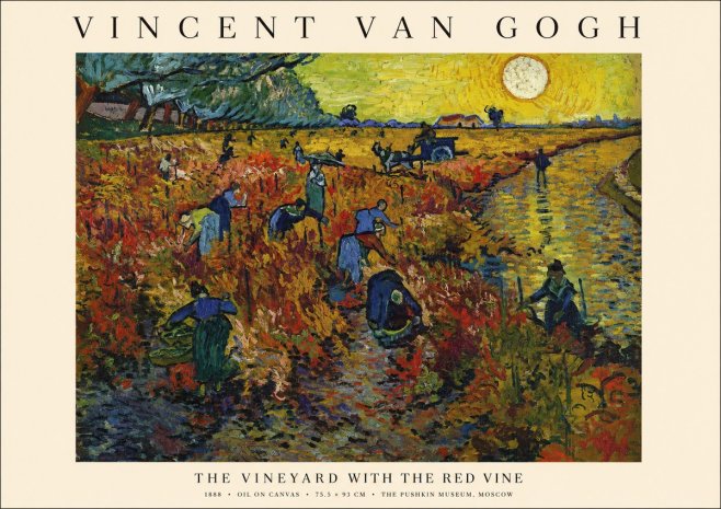 Van Gogh The Vineyard with the Red Vine No1 - Plakat