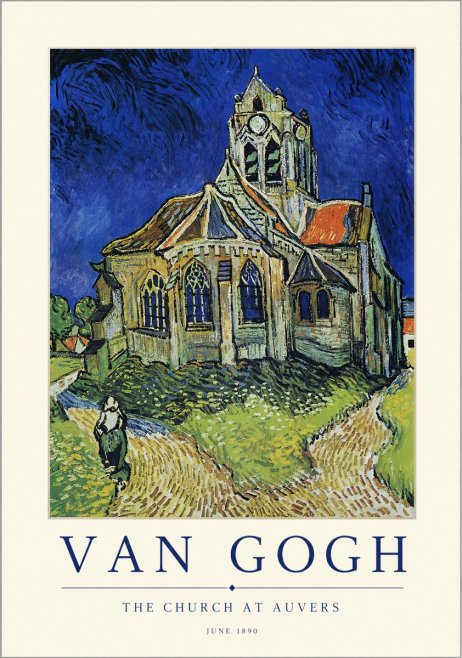Van Gogh The Church at Auvers II No1 - Plakat