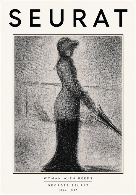 Seurat Woman with Reeds No5 - Plakat