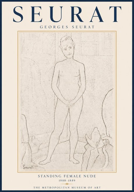 Seurat Standing Female Nude No6 - Plakat