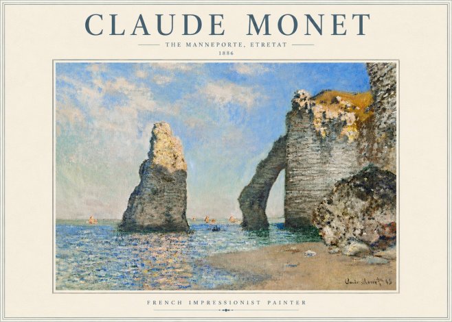 Monet The Manneporte, Etretat No5 - Plakat