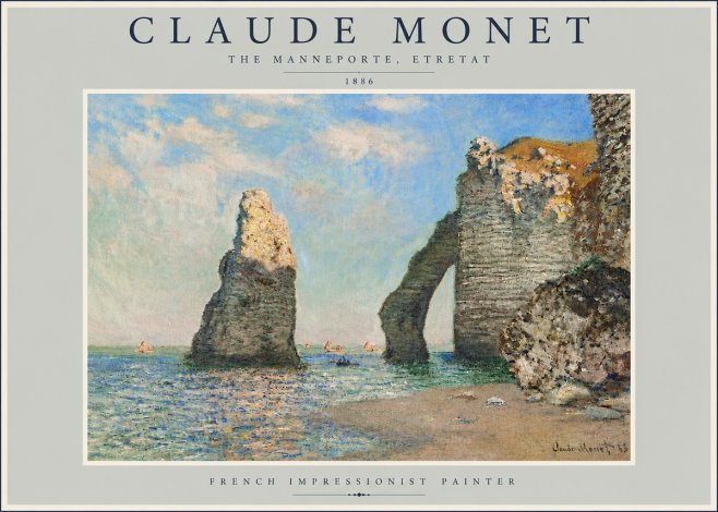 Monet The Manneporte, Etretat No6 - Plakat