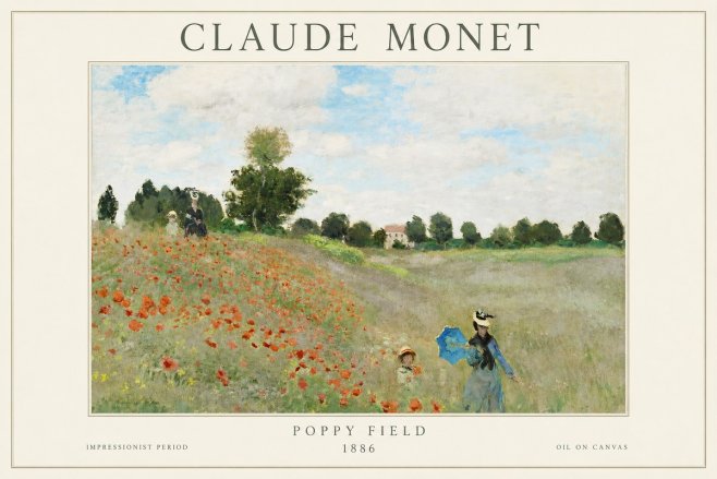Monet Poppy Field No1 - Plakat