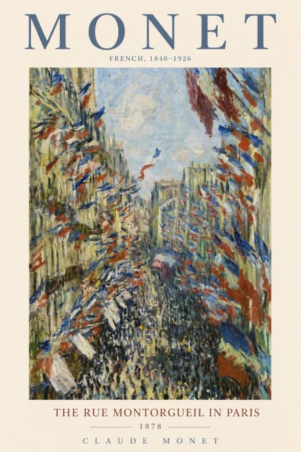 Monet The Rue Montorgueil in Paris No2 - Plakat