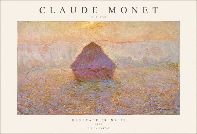 Monet Haystack (Sunset) No1 - Plakat