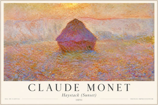Monet Haystack (Sunset) No4 - Plakat