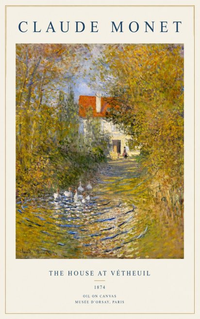 Monet The House at Vétheuil No1 - Plakat