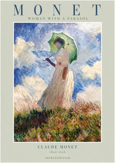 Monet Woman with a Parasol No4 - Plakat