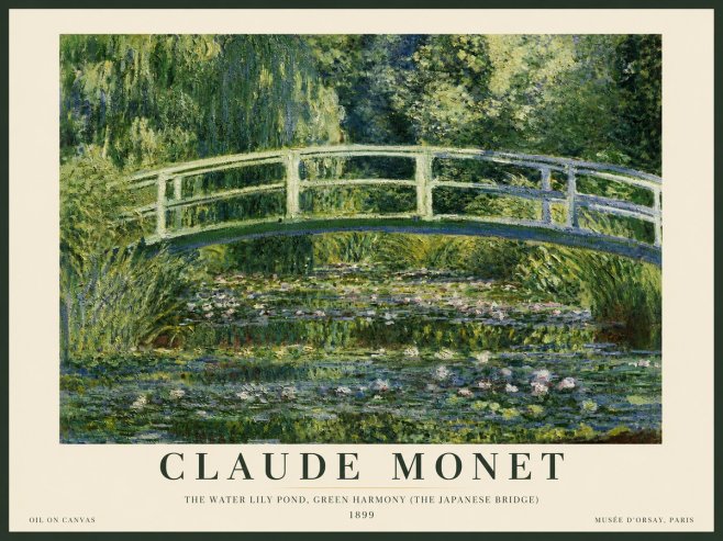 Monet The Water Lily Pond, Green Harmony (the Japanese Bridge) No3 - Plakat