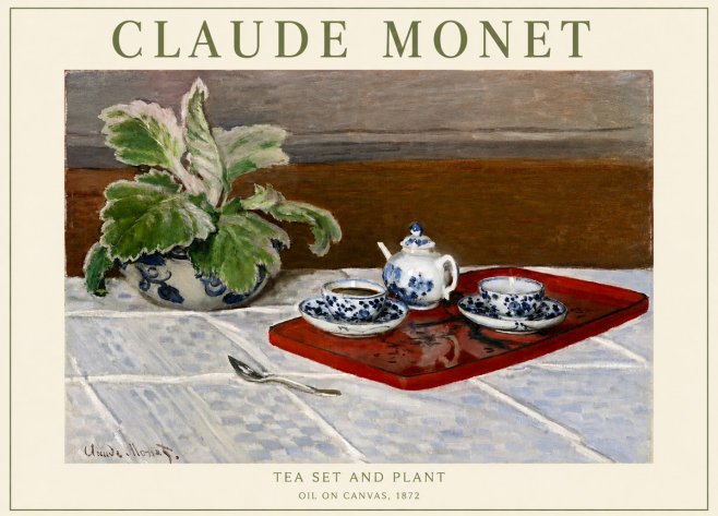 Monet Tea Set and Plant No3 - Plakat