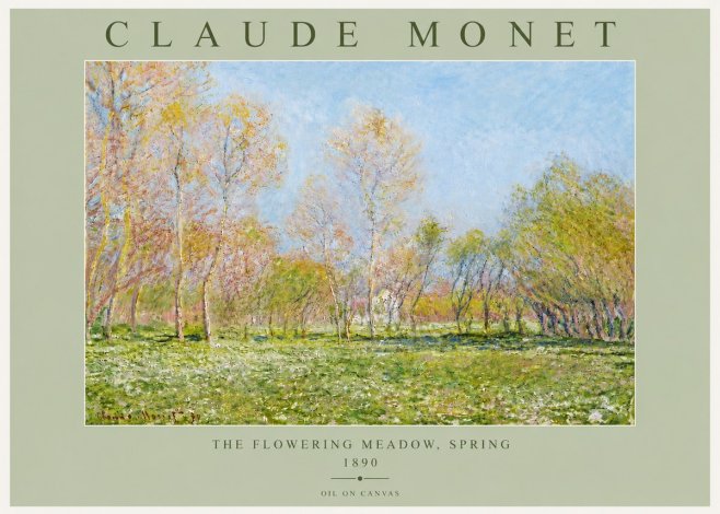 Monet The Flowering Meadow, Spring No4 - Plakat