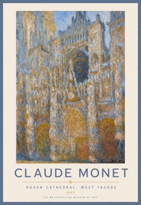 Monet Rouen Cathedral, West Facade No2 - Plakat