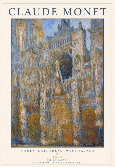 Monet Rouen Cathedral, West Facade No6 - Plakat