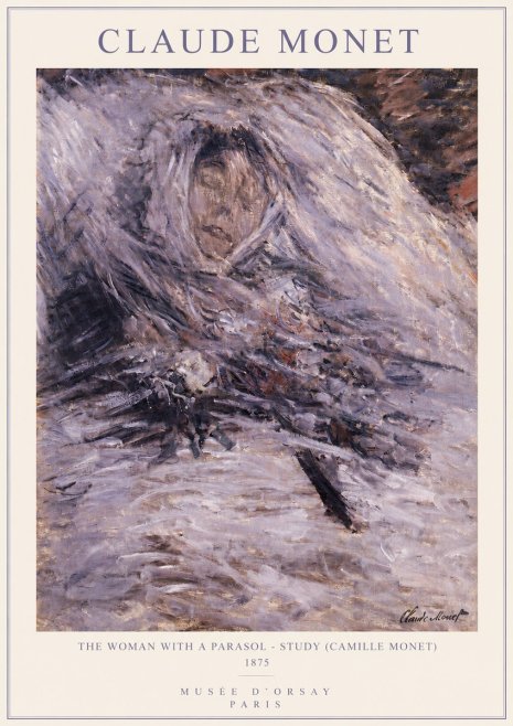 Monet The Woman with a Parasol - Study (Camille Monet) No3 - Plakat