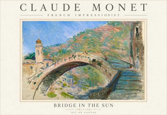 Monet Bridge in the Sun No3 - Plakat
