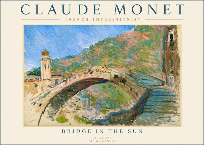 Monet Bridge in the Sun No6 - Plakat