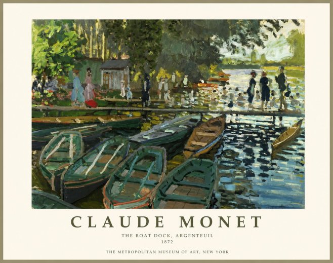 Monet The Boat Dock, Argenteuil No1 - Plakat