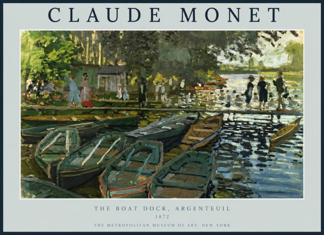 Monet The Boat Dock, Argenteuil No2 - Plakat