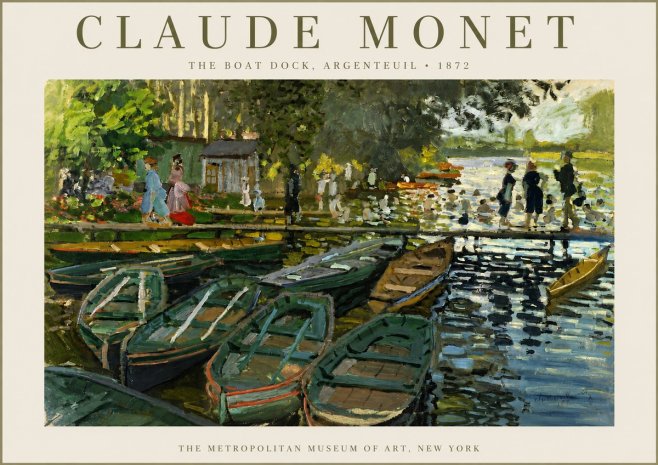 Monet The Boat Dock, Argenteuil No3 - Plakat