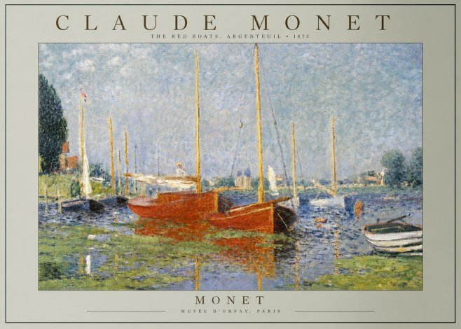 Monet The Red Boats, Argenteuil No2 - Plakat