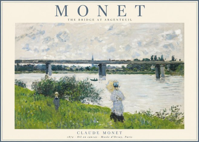 Monet The Bridge at Argenteuil II No2 - Plakat