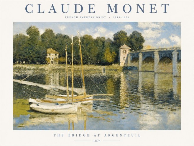 Monet The Bridge at Argenteuil III No6 - Plakat