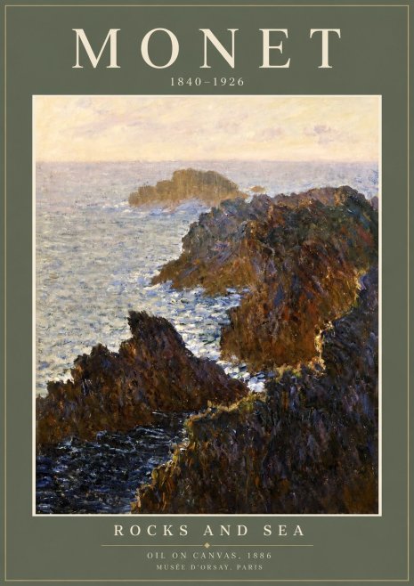Monet Rocks and Sea No2 - Plakat