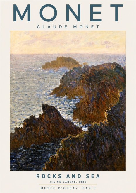 Monet Rocks and Sea No4 - Plakat