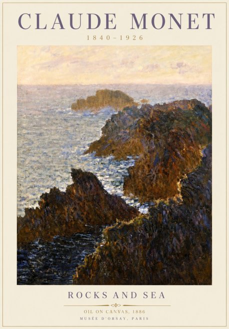Monet Rocks and Sea No5 - Plakat