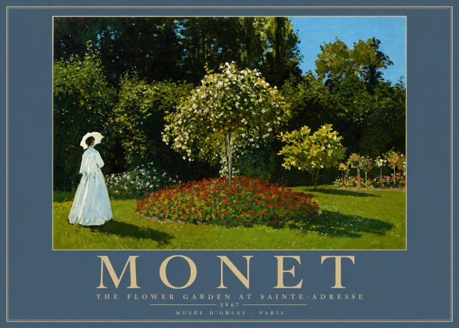 Monet The Flower Garden at Sainte-adresse No2 - Plakat