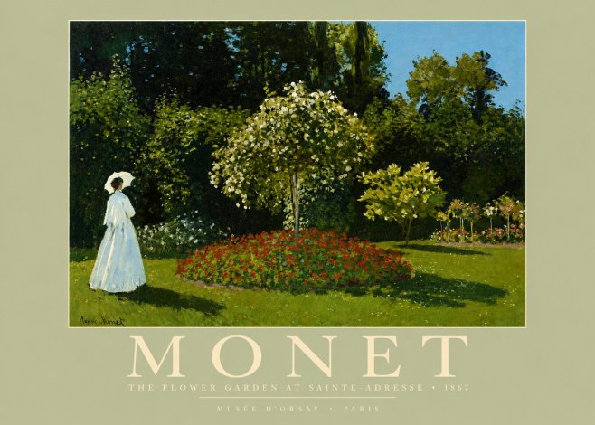 Monet The Flower Garden at Sainte-adresse No3 - Plakat