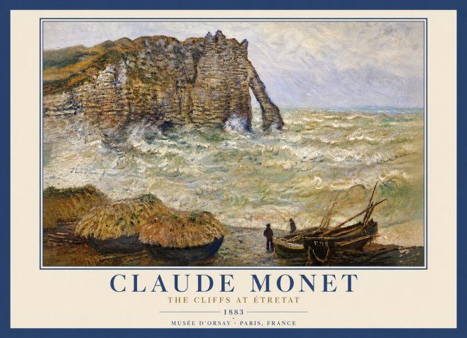 Monet The Cliffs at Etretat No6 - Plakat