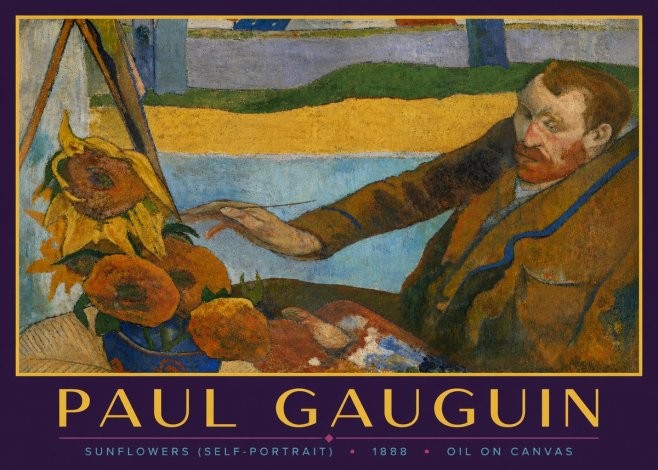 Paul Gauguin The Artist and His Sunflowers No6 - Plakat