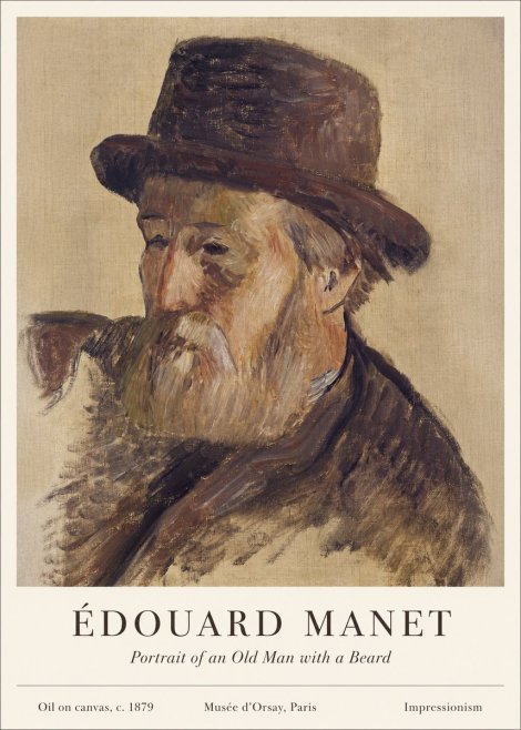 Édouard Manet Portrait of an Old Man with a Beard No1 - Plakat