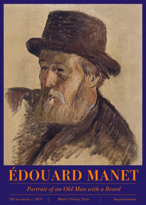 Édouard Manet Portrait of an Old Man with a Beard No2 - Plakat