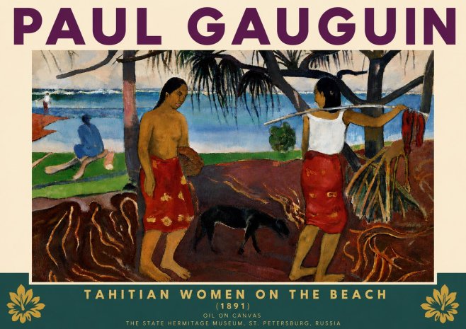 Paul Gauguin Tahitian Women on the Beach (1891) No6 - Plakat